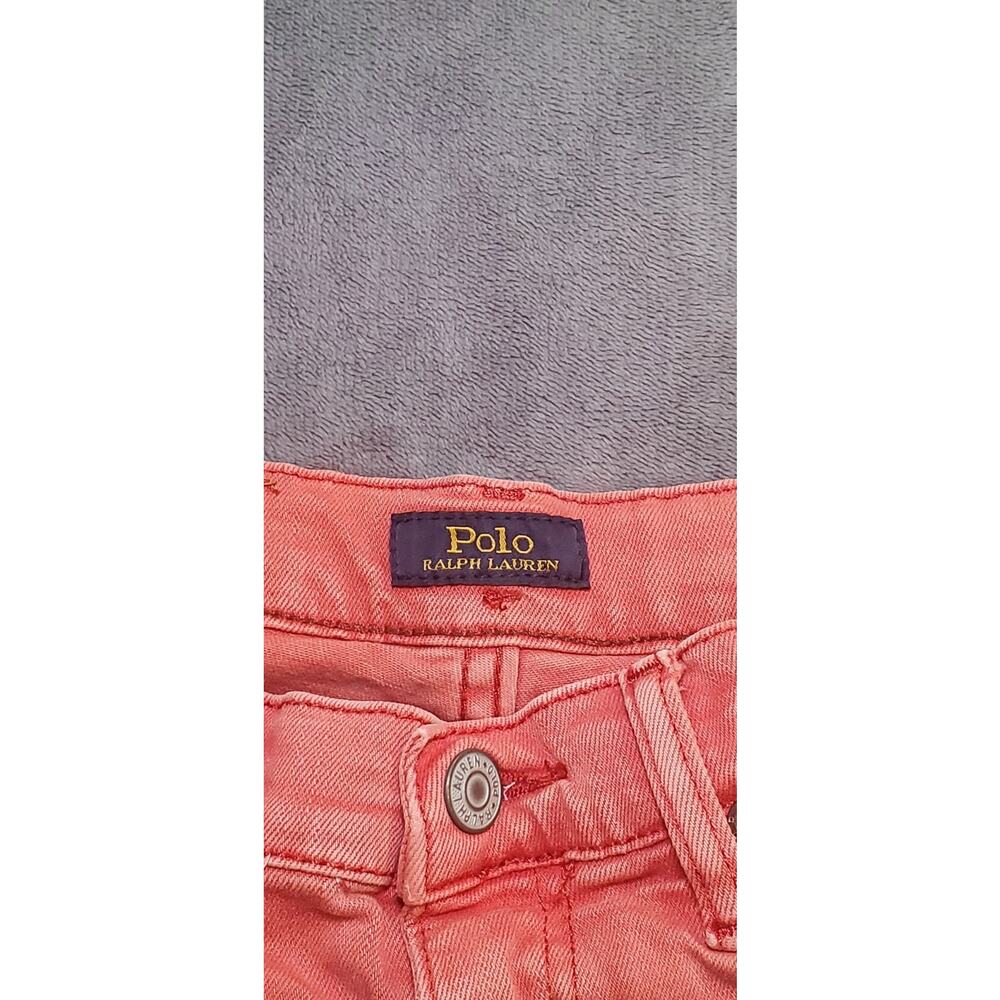 Polo Ralph Lauren Boys Sz 12 Red Sullivan Slim Fit Raw Edge Denim Shorts C23-44 - Picture 5 of 10